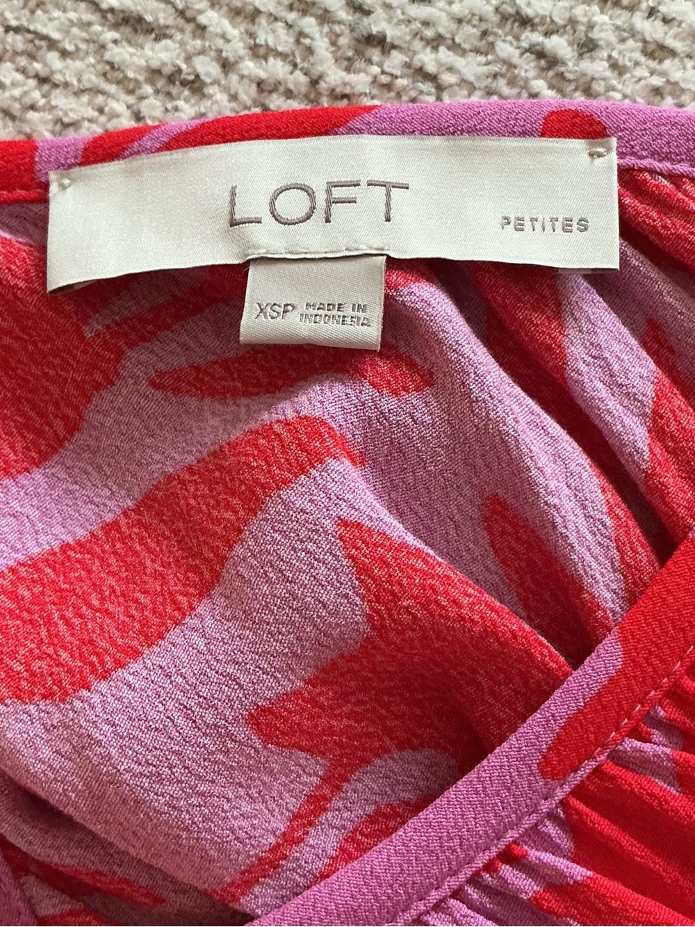 LOFT Lavender and Red Floral Spaghetti-Strap Racerback Camisole - Picture 4 of 5